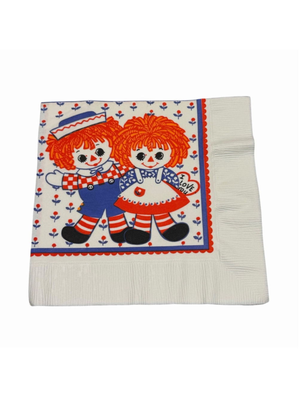 Vintage Hallmark Collectable Raggedy Ann & Andy Opened 9 Luncheon Napkins HTF